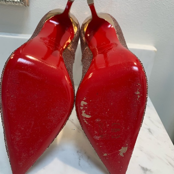 Christian Louboutin slightly used 1x rose gold heels. - Picture 5 of 13